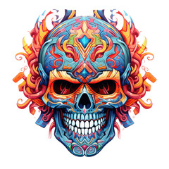 Day of the Dead Skull Mask, colorful skull, tattoo art, ready to print, flower skull.