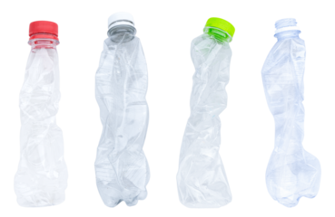Collection set compressed plastic bottle