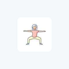 virtual workout, online fitness,   icon  isolated on white background vector illustration Pixel perfect

