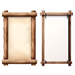 wooden frame isolated on white