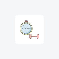 workout timer, icon  isolated on white background vector illustration Pixel perfect


