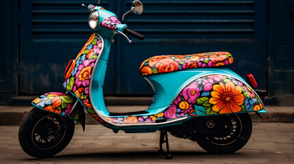 A colorful scooter