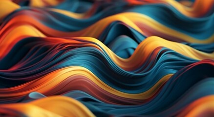 a blue and orange abstract watery blue gradient wallpaper - obrazy, fototapety, plakaty
