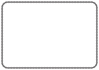 Vector diploma, certificate frame composed of black chain. Isolated on white background.