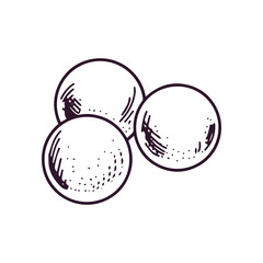 Hand-drawn round bathroom bombs, beauty cosmetic element, self care. Illustration for beauty salon, cosmetic store, makeup design. Doodle sketch style.