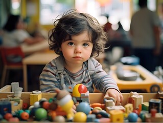 Childhood Unveiled: A Raw and Honest Photo of a Baby in Daycare