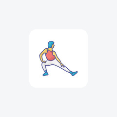 warm-up, stretching, mobility exercises,   icon  isolated on white background vector illustration Pixel perfect

