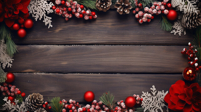 Moldura para fundo, lindos arranjos de Natal