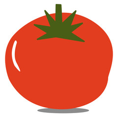 Vector illustration of a funny red tomato in cartoon style.