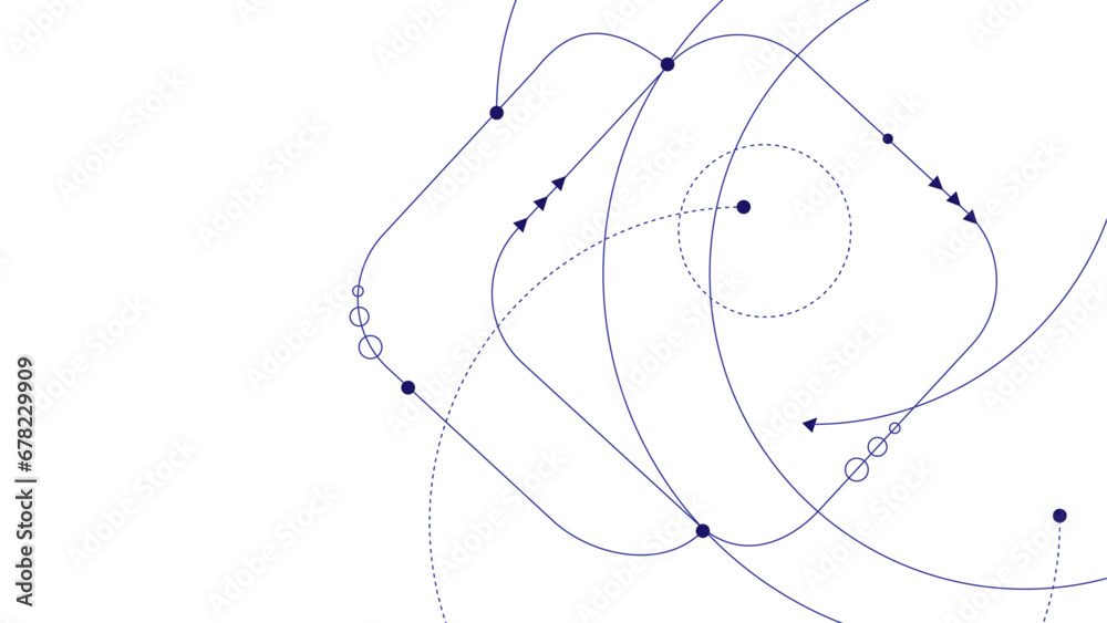 Aufkleber Abstract geometric dots and lines connection circuit concept. Global communication technology background design.