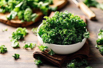 Kale cabbage green leaves close-up
