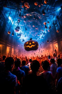 Halloween party, people on the rave