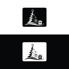 Christmas trees icon, vector simple design. Black symbol of several fir-tree, isolated on white background.Christmas tree silhouette. Christmas tree black icons. 