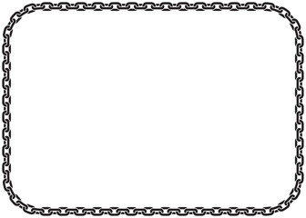 Vector diploma, certificate frame composed of black chain. Isolated on white background.