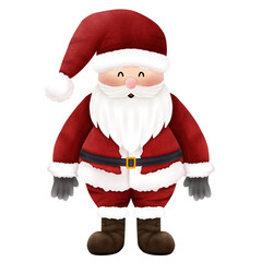 santa, christmas, claus, holiday, santa claus, hat, winter, xmas, gift, beard, decoration, happy, celebration, toy, season, isolated, snow, december, present, illustration, cute, red, new year, year, 