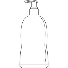 Lotion Container Packaging Line Art PNG Transparent Background