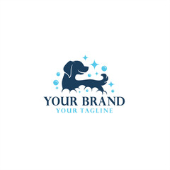 Logo for dog washing or dog grooming place