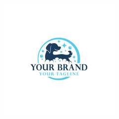 Logo for dog washing or dog grooming place