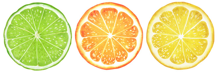 Lime orange lemon  citrus - obrazy, fototapety, plakaty
