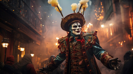 Scary people dressed up at carnival