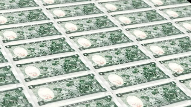 Eritre Eritrean Nakfa 1 Banknotes Money Printing House, Printing One Eritrean Nakfa, Printing Press Machine Print out Eritrean Nakfa, Being printed by currency press machine 1 Eritrean