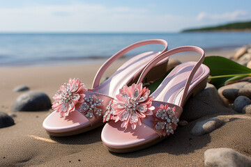 flip flops on the beach