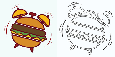 new style Analog clock flat vector icon. Symbol of time management, chronometer with hour, minute, and second arrow. Simple illustration isolated on a white background.