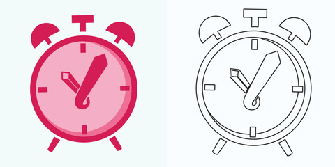 new style Analog clock flat vector icon. Symbol of time management, chronometer with hour, minute, and second arrow. Simple illustration isolated on a white background.
