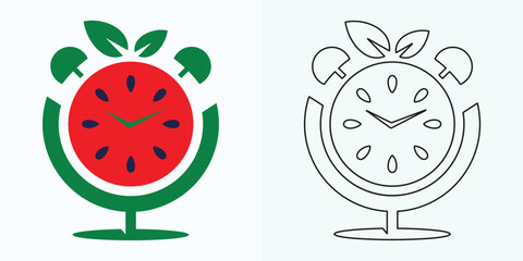 new style Analog clock flat vector icon. Symbol of time management, chronometer with hour, minute, and second arrow. Simple illustration isolated on a white background.