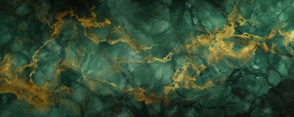 A high-definition image of a seamless gold and green marble stone textured background wallpaper,...
