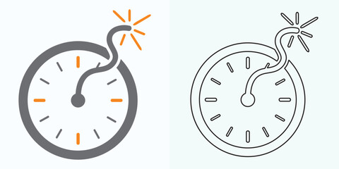 new style Analog clock flat vector icon. Symbol of time management, chronometer with hour, minute, and second arrow. Simple illustration isolated on a white background. - obrazy, fototapety, plakaty
