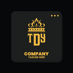 gold color crown logo design, cool simple concept