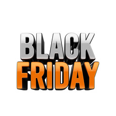 Texto 3D Black Friday isolado