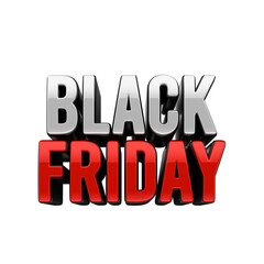 Texto 3D Black Friday isolado