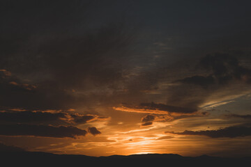 
The warm and colorful illumination of the sky during sunset.

