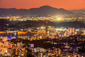 Naklejka premium 山口県 下関市 海峡ゆめタワーからの夜景