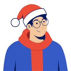 Boy with Christmas hat