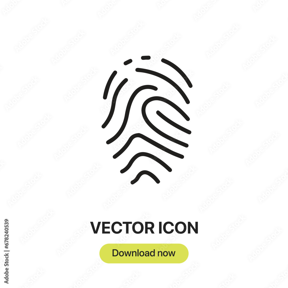 Leinwandbilder fingerprint icon vector. linear-style sign for mobile concept and web design. fingerprint symbol ill