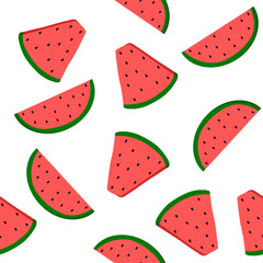 watermelon seamless pattern vector to use for wall paper background, gift wrapping paper, fabric, book, note cover and various decorate.