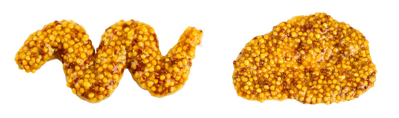french mustard isolated on white background with full depth of field. Top view. Flat lay.