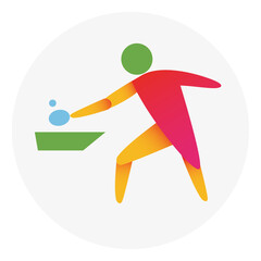 Table tennis competition icon. Colorful sport sign.