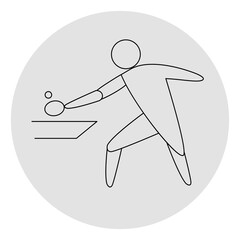 Table tennis competition icon. Sport sign. Line art.