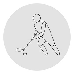 Ice hockey competition icon. Sport sign. Line art.