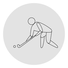 Hockey competition icon. Sport sign. Line art.
