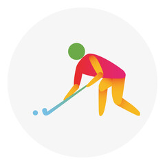 Hockey competition icon. Colorful sport sign.