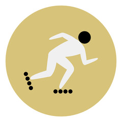 Roller speed skating competition icon. Sport sign.