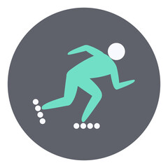 Roller speed skating competition icon. Sport sign.