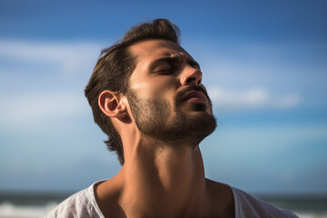 Fototapeta premium Generative AI handsome successful nice man created with modern technology