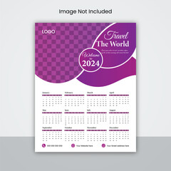 Vector calendar 2024 monthly template schedule calendar new year clean annual isolated