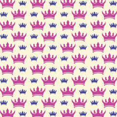 Crown trendy design repeating seamless pattern vector illustration background